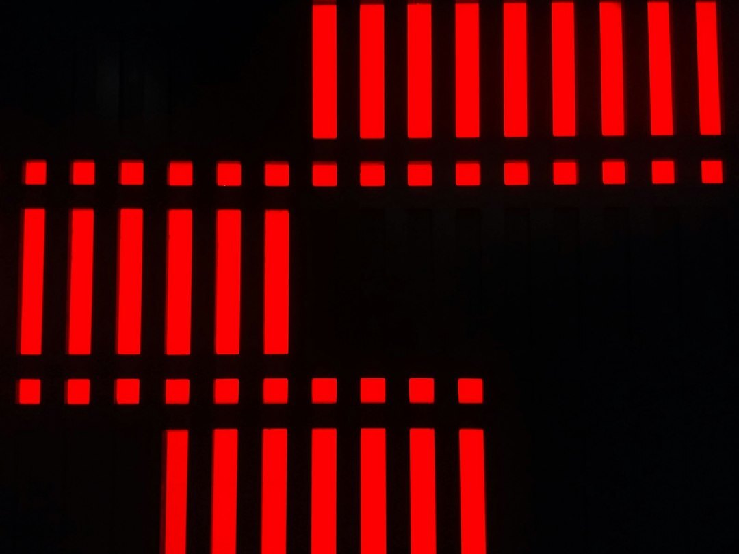 Close up of a video transmission monitor with signal bars